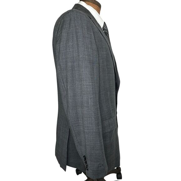 Hickey Freeman Suit Mens 42R 36x31 Gray Worsted Wool Milburn II - Picture 4 of 8